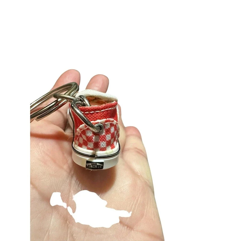 Mini Vans Classic Old Skool Shoe Keychain Checkerboard Red/White